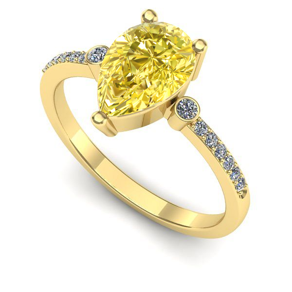 Inel logodna din aur galben cu safir galben