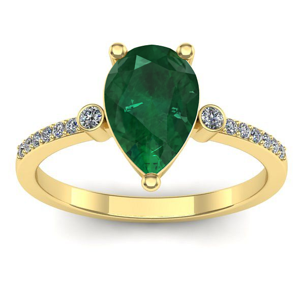 Inel cu smarald lacrima