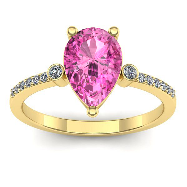 Inel cu safir roz lacrima