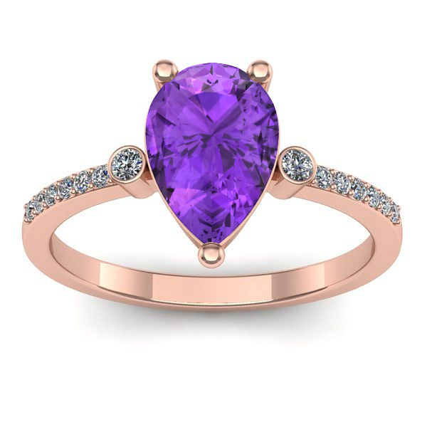 Inel cu ametist lacrima