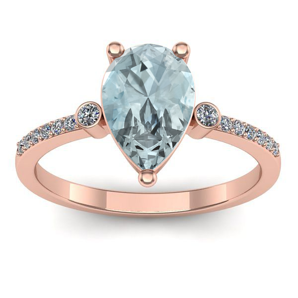 Inel cu aquamarin lacrima