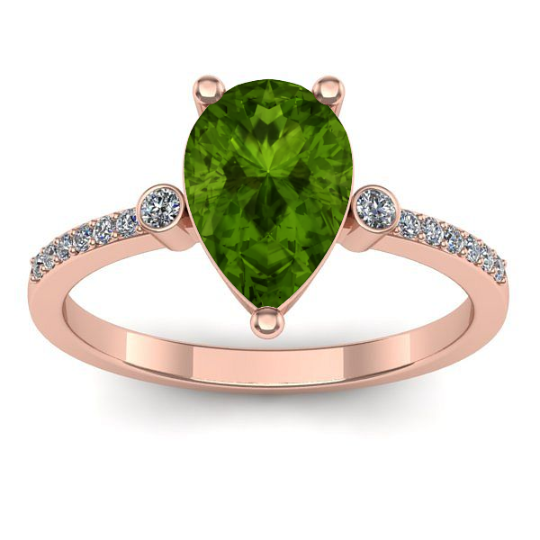 Inel logodna cu peridot lacrima