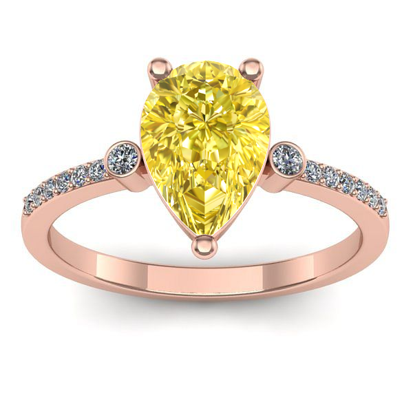 Inel de logodna cu safir galben lacrima