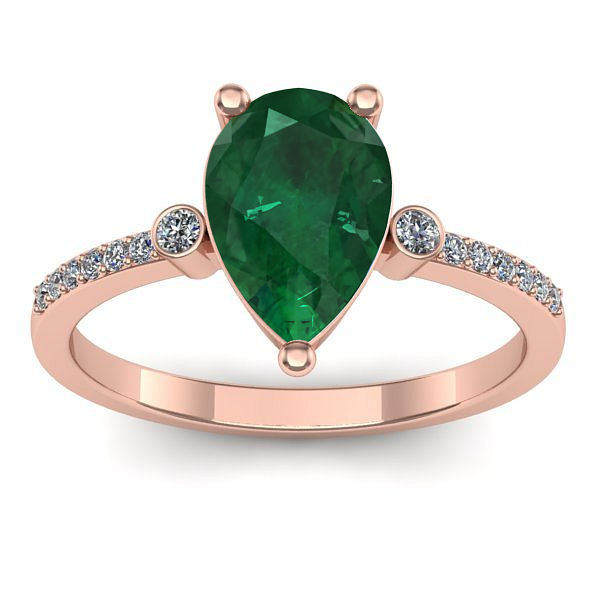 Inel cu smarald lacrima