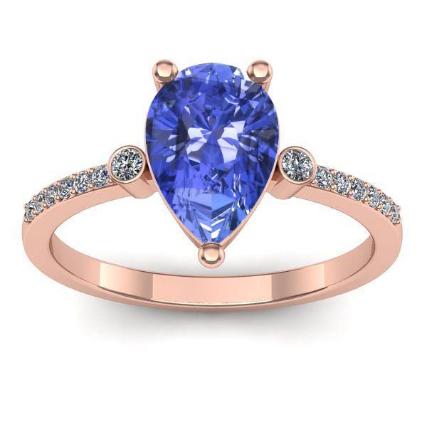 Inel de logodna cu tanzanit lacrima