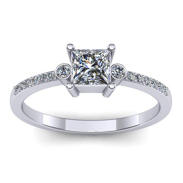 Inel de logodna cu diamant patrat