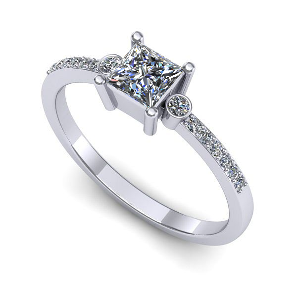 Inel din aur alb cu diamant