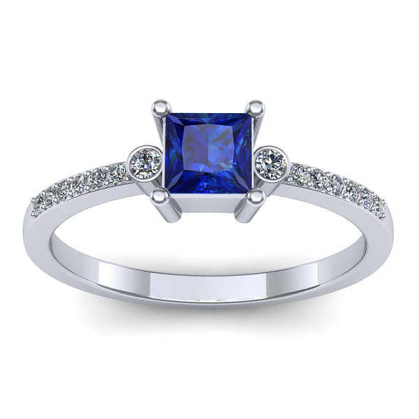 Inel de logodna cu safir patrat