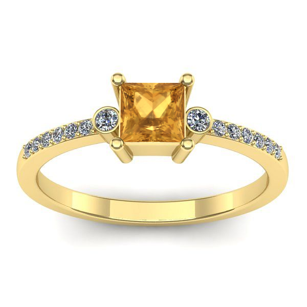 Inel logodna cu citrin patrat