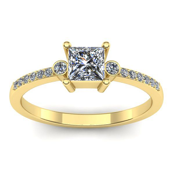 Inel logodna cu diamant patrat