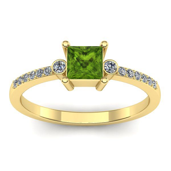 Inel de logodna cu peridot patrat