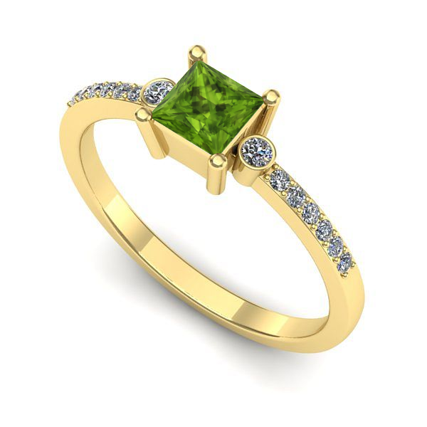 Inel din aur galben cu peridot