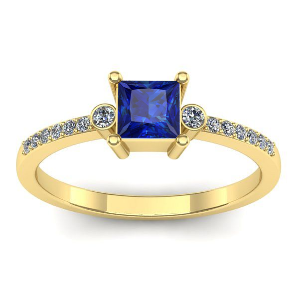 Inel logodna cu safir patrat