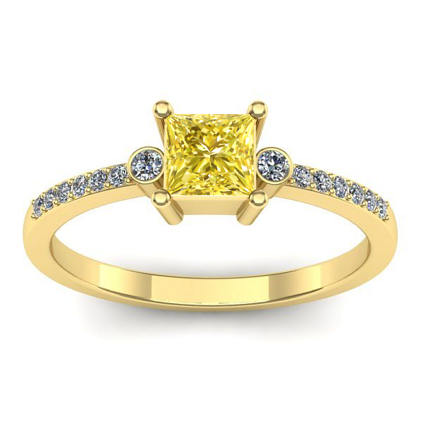 Inel logodna cu safir galben patrat