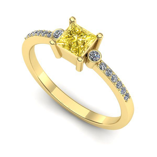 Inel din aur galben cu safir galben