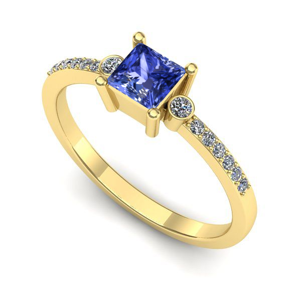 Inel din aur galben cu tanzanit
