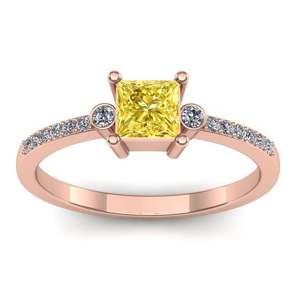 Inel de logodna cu safir galben patrat