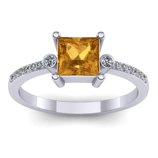 Inel de logodna cu citrin patrat