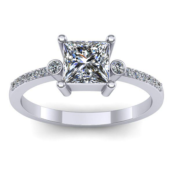 Inel cu diamant de laborator patrat