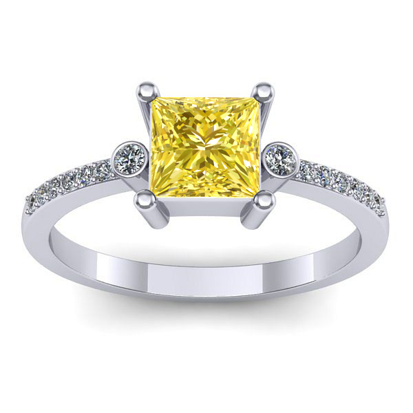 Inel cu safir galben patrat