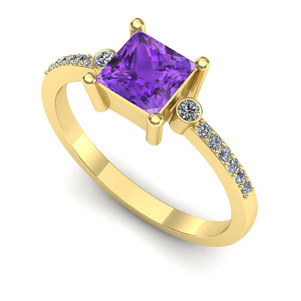 Inel din aur galben cu ametist