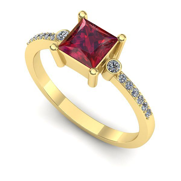 Inel din aur galben cu rubin