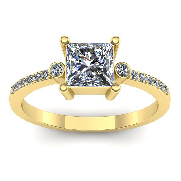 Inel de logodna cu diamant de laborator patrat