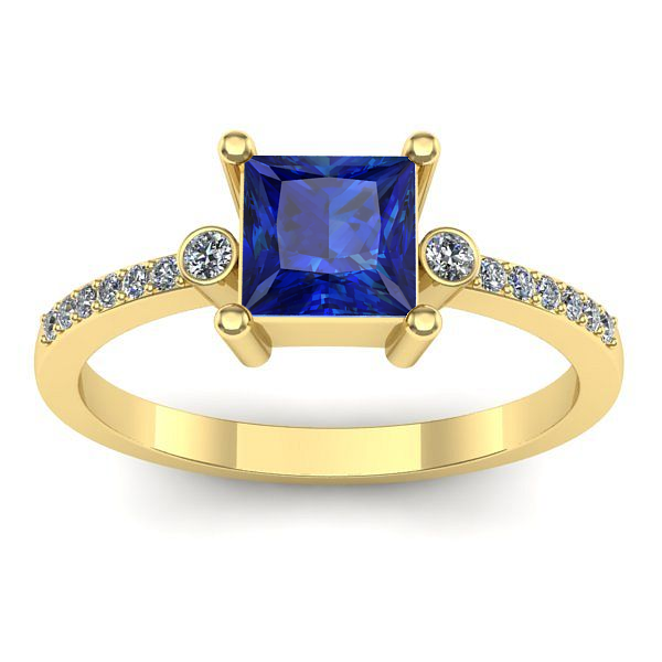 Inel de logodna cu safir patrat