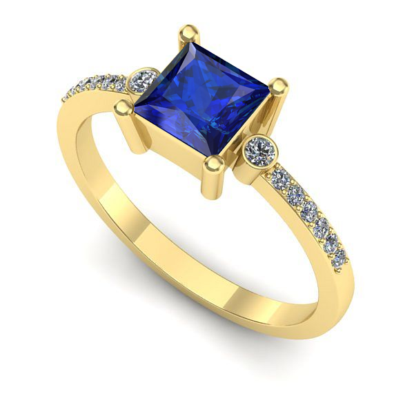 Inel de logodna din aur galben cu safir