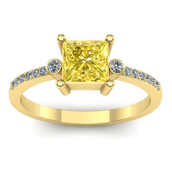 Inel logodna cu safir galben patrat