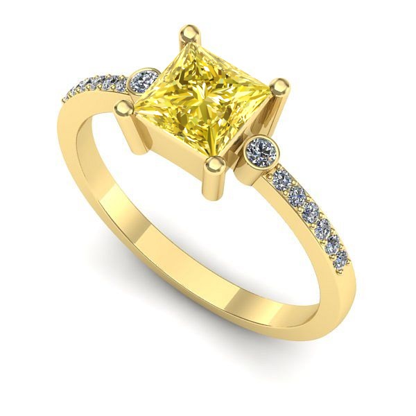 Inel din aur galben cu safir galben