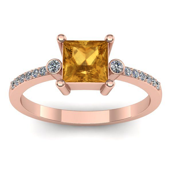 Inel logodna cu citrin patrat