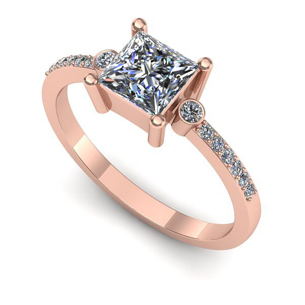 Inel de logodna din aur roz cu diamant de laborator