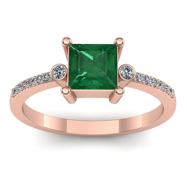 Inel logodna cu smarald patrat