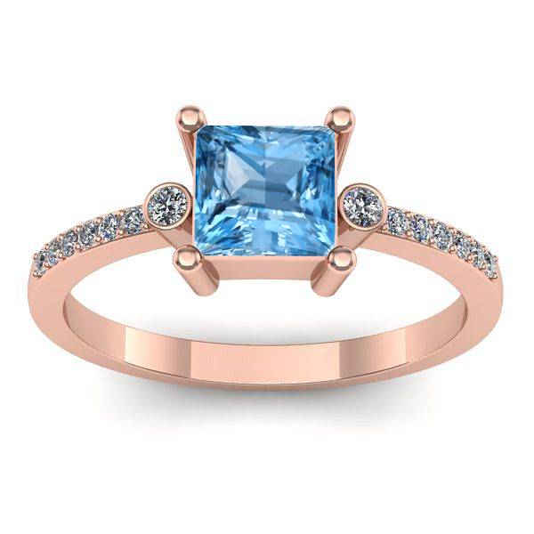 Inel logodna cu topaz blue patrat