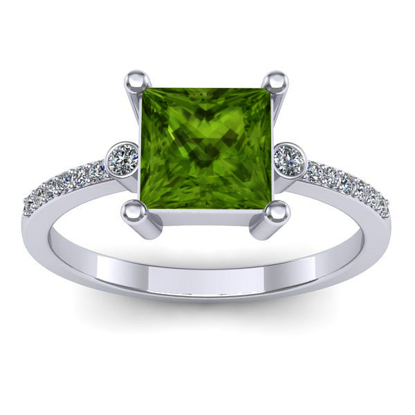 Inel logodna cu peridot patrat