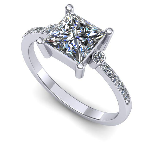 Inel logodna din aur alb cu diamant de laborator