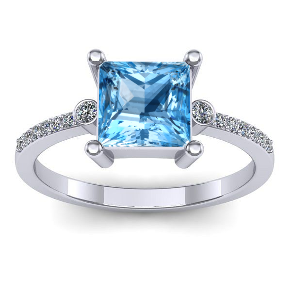 Inel de logodna cu topaz blue patrat