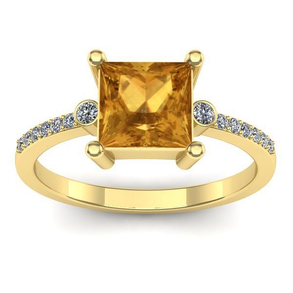 Inel logodna cu citrin patrat