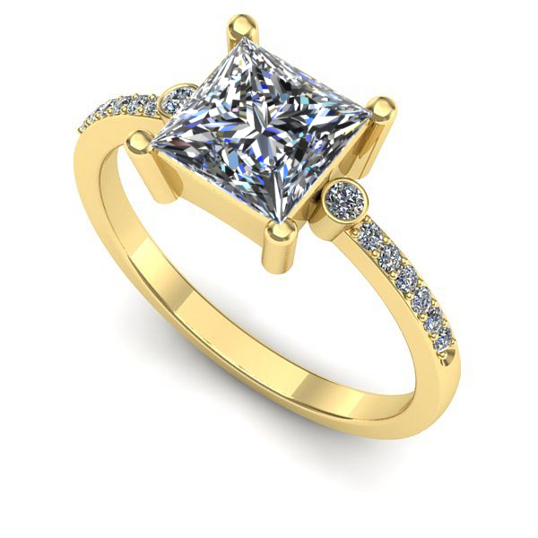 Inel de logodna din aur galben cu diamant de laborator