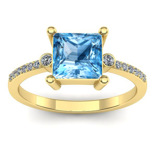 Inel logodna cu topaz blue patrat