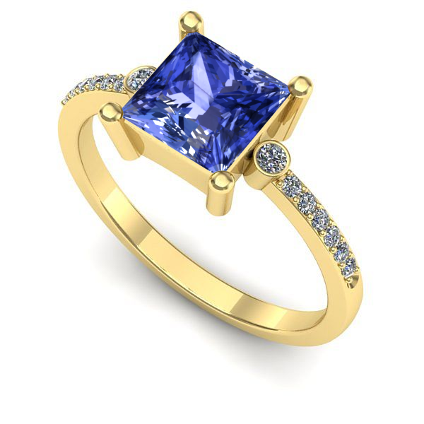 Inel din aur galben cu tanzanit