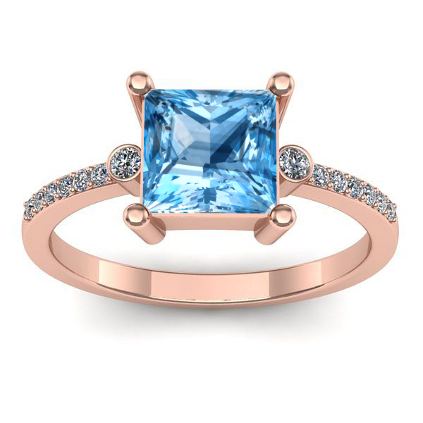 Inel logodna cu topaz blue patrat