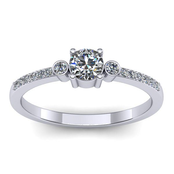 Inel logodna cu diamant rotund