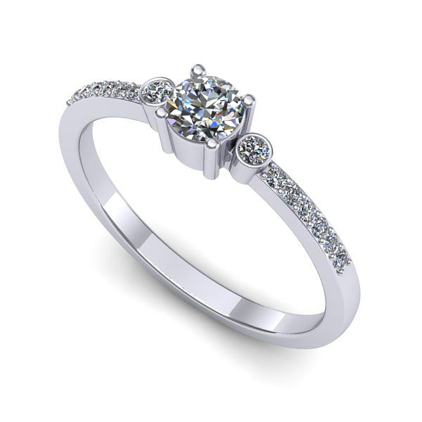 Inel din aur alb cu diamant