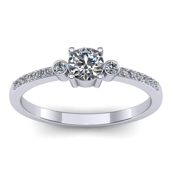 Inel cu diamant rotund