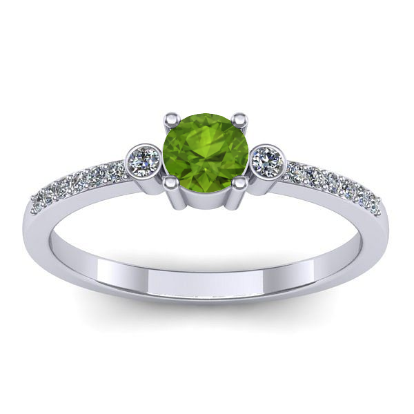 Inel cu peridot rotund