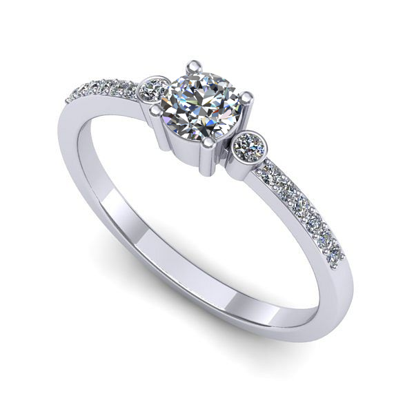 Inel din aur alb cu safir alb