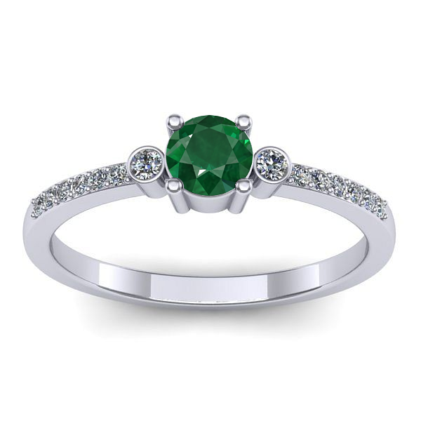 Inel cu smarald rotund