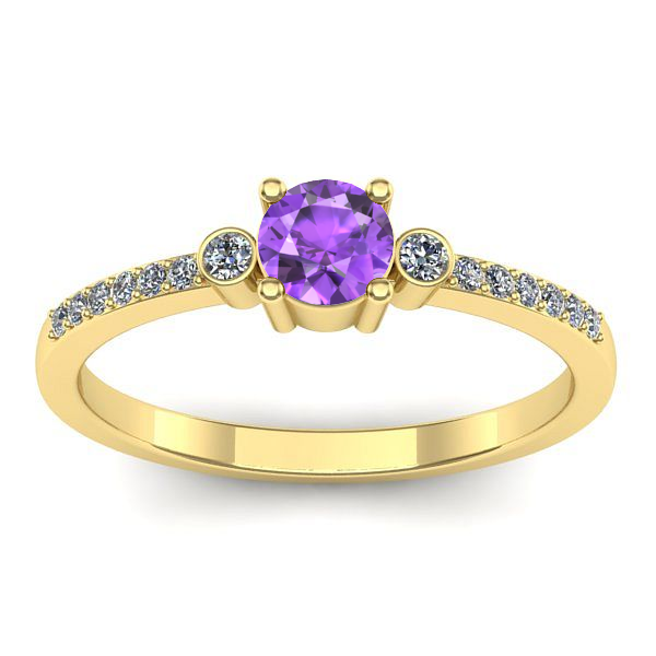 Inel cu ametist rotund